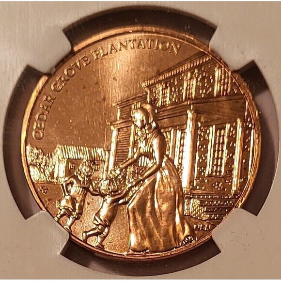 2009 Letitia Tyler U.S. Mint First Spouse Bronze Medal BU NGC Toning - Picture 4 of 4